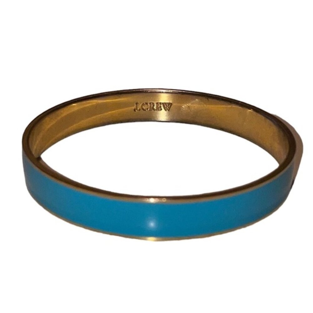 J.Crew blue and gold-tone enamel bangle bracelet